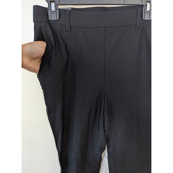 Rafaella Pant Women's Black Pull On Elastic Waist Straight Leg Ankle Size 10 - Picture 7 of 10